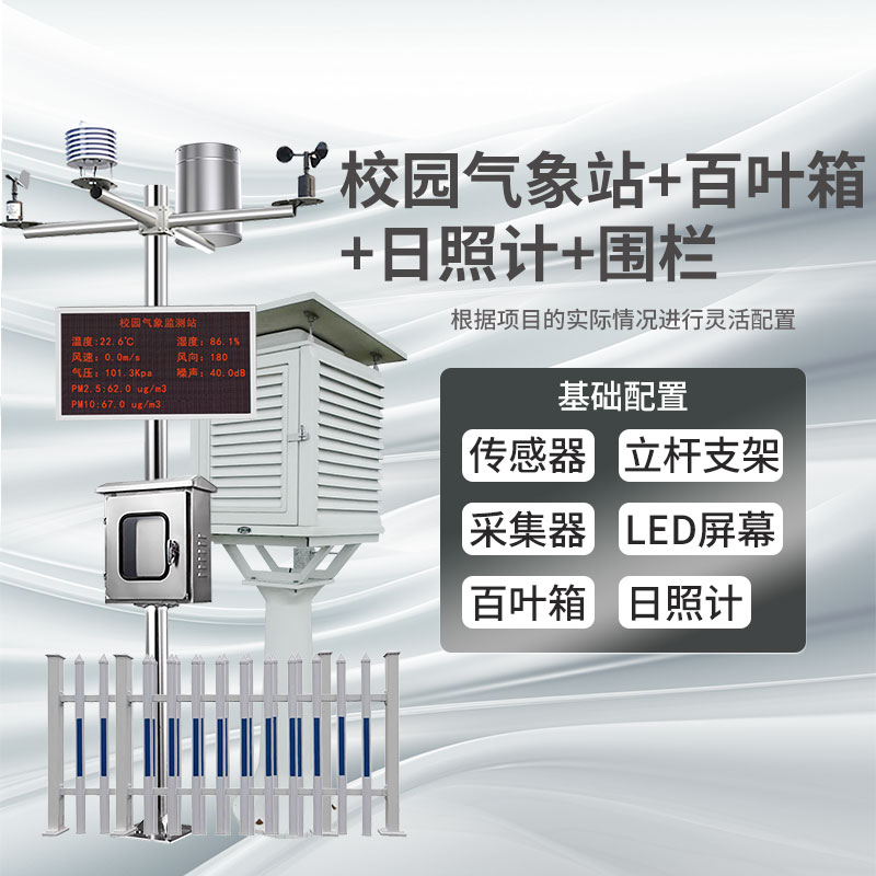 校園氣象站+百葉箱+日照計+圍欄
